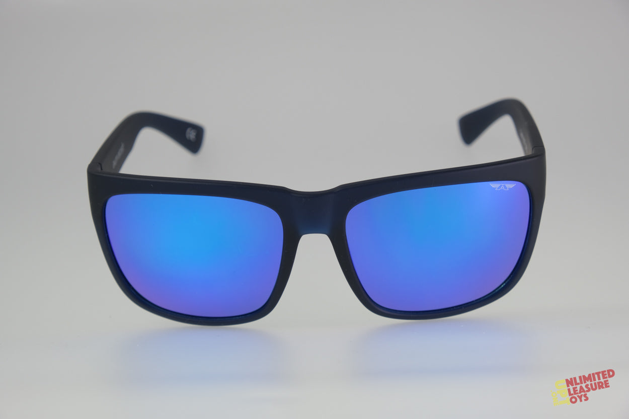 Lunettes solaires Axunn Aircraft translucide bleu/flash bleu