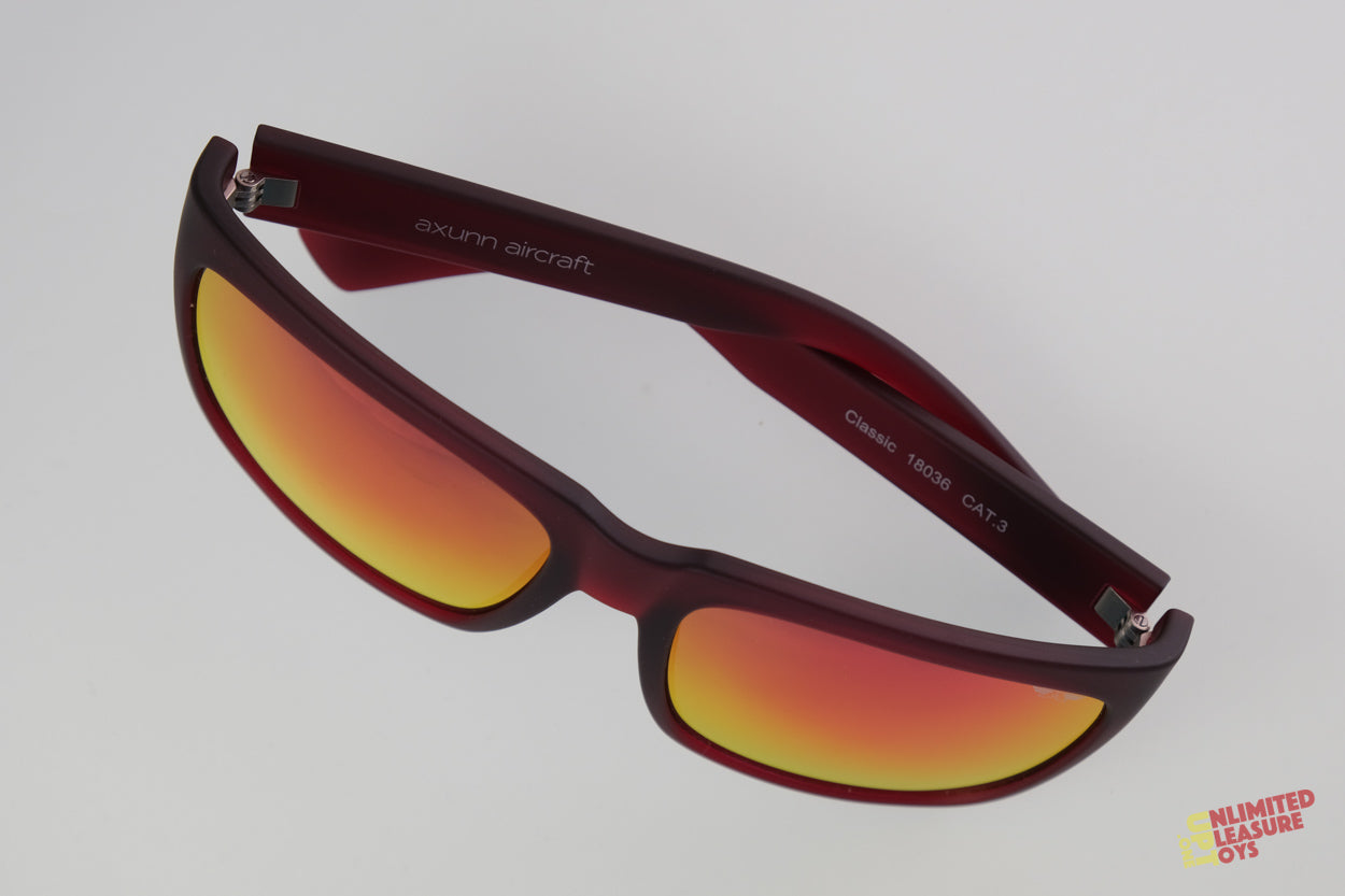 Lunettes solaires Axunn Aircraft translucide rouge/flash rouge