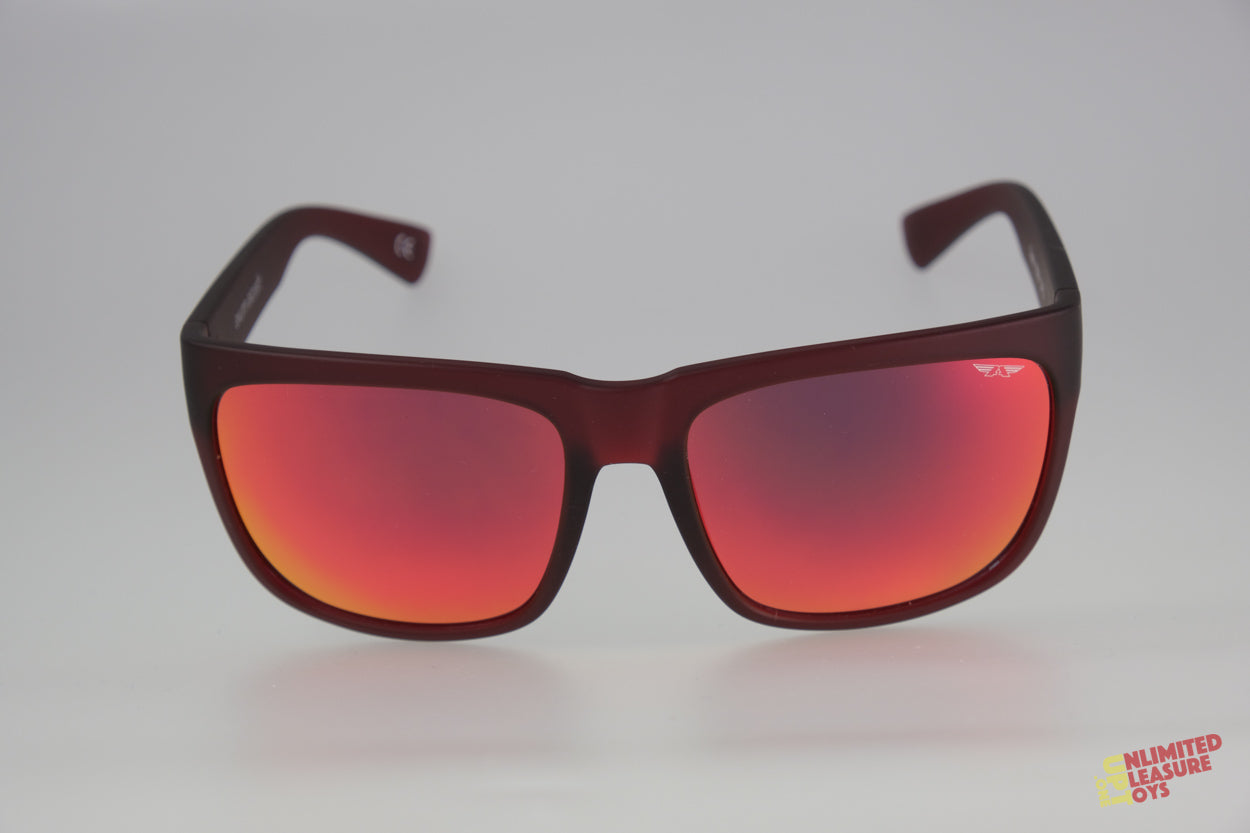 Lunettes solaires Axunn Aircraft translucide rouge/flash rouge