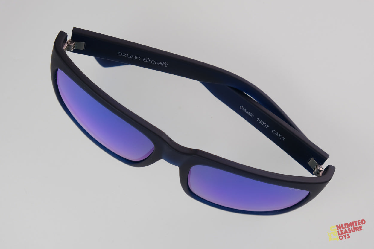 Lunettes solaires Axunn Aircraft translucide bleu/flash bleu