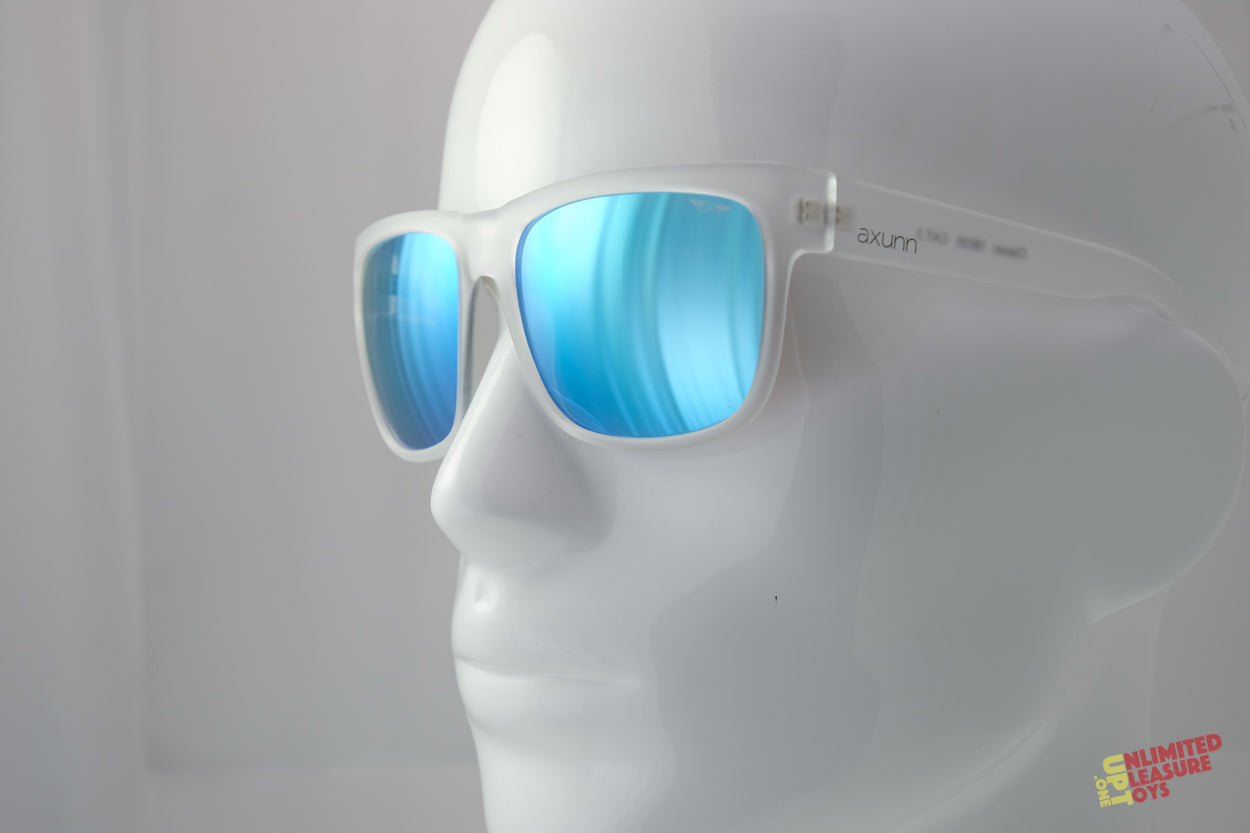 Lunettes solaires Axunn Aircraft translucide blanc/flash bleue