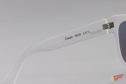 Lunettes solaires Axunn Aircraft translucide blanc/flash bleue